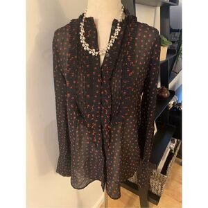Ann Taylor sheer blouse printer size xs